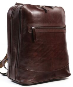 NUVO - Genuine Leather Big Soho 15 Inch Laptop Backpack Brown
