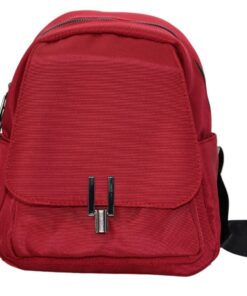 Nylon Small Backpack for Women - Waterproof Ladies Everyday Backpack - Red
