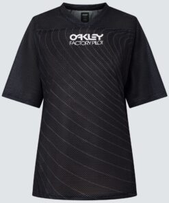 Oakley Womenâs Factory Pilot RC Mountain Bike Cycling Jersey - Blackout - 2XL