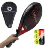 ODEA Carbon Paddle Tennis Racket With A Protective Bag And A Set Of Balls - Red, Black - 1 Pack