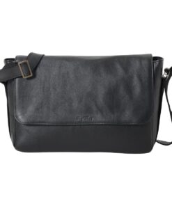 Office Laptop Messenger Shoulder Bag - Black