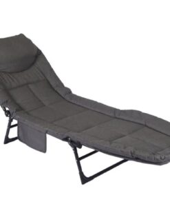 Office Nap Light Weight Folding Bed With Mattress Pillow Beach Bed - Black