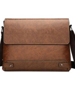 Office PU Leather Water Resistant Laptop Shoulder Handbag - 33cm - Light