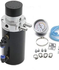 Oil catch can black with gauge