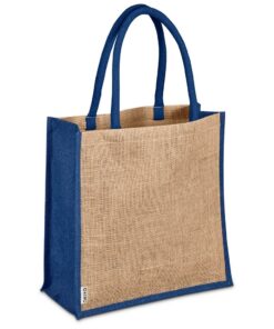 Okiyo - Okinawa - Large Jute Tote - Blue