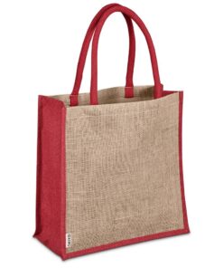 Okiyo - Okinawa - Large Jute Tote - Red