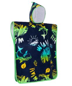 Olaian Kids' Surf Poncho 110 to 135 cm - 500 Vanlife Blue