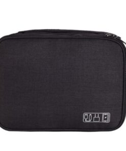 Olive Tree - 3-Layered Waterproof Travel Digital Accessories Bag - Black