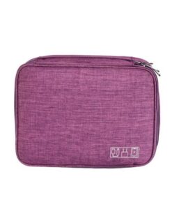Olive Tree - 3-Layered Waterproof Travel Digital Accessories Bag - Purple
