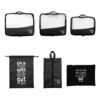Olive Tree - 6 Piece Travel Luggage Organizer Set - Black