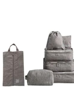 Olive Tree - 7 Piece Travel Luggage Organizer Set - Grey