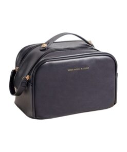 Olive Tree - Double Zip Travel Cosmetic Organizer / Toiletry Bag - Black