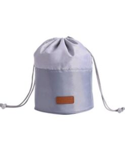 Olive Tree - Drawstring Cosmetic Travel Organizer Toiletry Bag - Grey