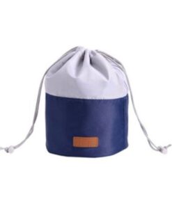 Olive Tree - Drawstring Cosmetic Travel Organizer Toiletry Bag - Navy