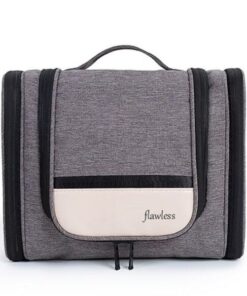 Olive Tree - Hanging Toiletry Bag Travel Cosmetic Organizer - Grey