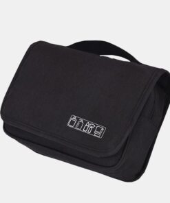 Olive Tree - Hanging Travel Toiletry Bag / Cosmetic organizer - Black