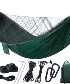 Olive Tree - Portable Camping Hammock With Storable Mosquito Net - Dark Green
