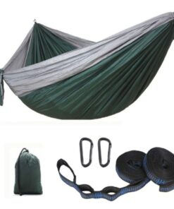 Olive Tree - Portable Lightweight Camping Hammock - Green, Grey