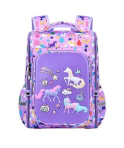 Olive Tree-School Backpack Bag Multi Pockets Waterproof Fighter Jet - Purple