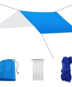 Olive Tree - Waterproof Camping Shelter Tarp with Insulated Silver Coating - Blue