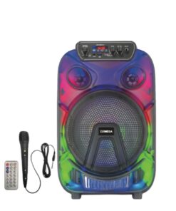 Omega 8" Portable Karaoke Speaker with Mic+Remote OP-83A6