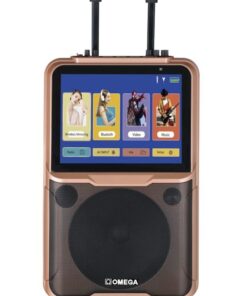 Omega Portable LCD Screen Wireless Duet Karaoke Trolley Machine - Gold
