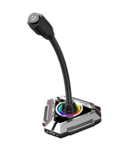 Omnidirectional Gooseneck Microphone For Desktop With RGB Lighting - Black