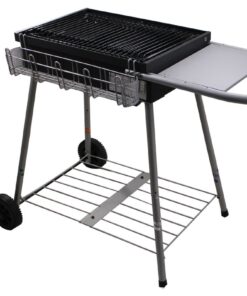 One Handed Easy Flip Grill with Wheels Seasoning Rack & Shelf