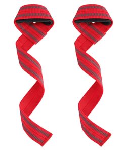 One Pair Anti-slip Fitness Hand Belt Weightlifting /Wristband Straps - Red