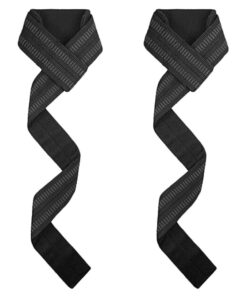 One Pair of Anti-Slip Fitness Hand Belt Weightlifting Wristband Strap - Black