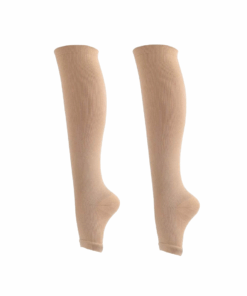 Open-Toe Compression Socks - Beige - S-M