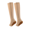 Open Toe Zip Compression Socks - M