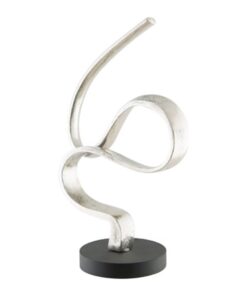 Opulent Aluminium Ribbon Wave Sculpture - 25x41cm