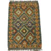 Orange, Blue Beautiful Vibrant Small Kilim Rug - 90 x 60 cm