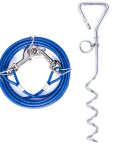 Oribibi - Dog Tie Out Tether Cable & Stake for Garden & Camping (5m)