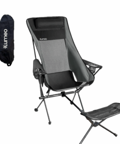 Original Lumeo QuickFold High-Back Chair With Foot Rest - Camping Foldable