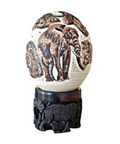 Ostrich Egg with Animal Prints For Home Decoration