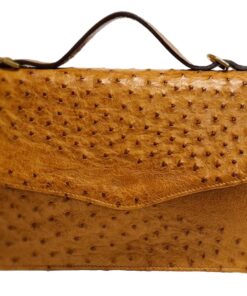 Ostrich Leather Clutch Sling Handbag - Buttercup