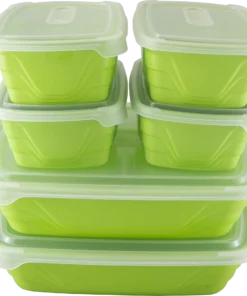 OTIMA Clear Storage Boxes with Green Lids 12 Piece Combo