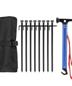 Outdoor Camping Canopy tent Floor Pegs Handle Hammer Set Nail Puller