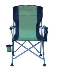 Outdoor Camping Chair Foldable Chair with Padded Armrests and Cup Holder - Green