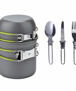Outdoor Camping Pot Cooking Set for 1-2 People with Storage Bag