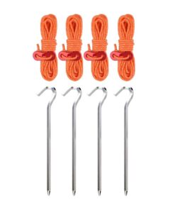 Outdoor Camping Tent Stakes Pegs with Guyline Tent Rope Hiking Accessories