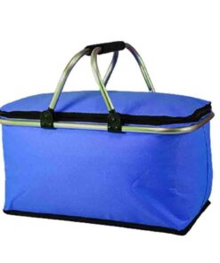 Outdoor Foldable Insulated Picnic Food/Beverage Carrier Cooler Storage Bag - Dark Blue