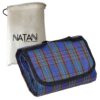 Outdoor Foldable Picnic Blanket - Blue Tartan