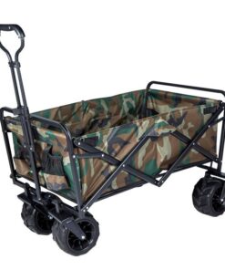 Outdoor Four-wheel Folding Portable Trolley - Army Camouflage