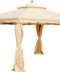 Outdoor Gazebo Canopy With Curtains and Air Venting Screens 300x300x270 cm
