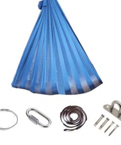 Outdoor Indoor Children Flying Swing Yoga Hammock With Hardware - Blue