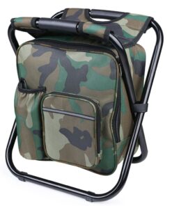 Outdoor Multi-Function Camping Insulation Foldable Cooler Chair - Brown