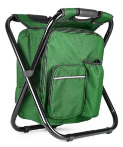 Outdoor Multi-Function Camping Insulation Foldable Cooler Chair - Green